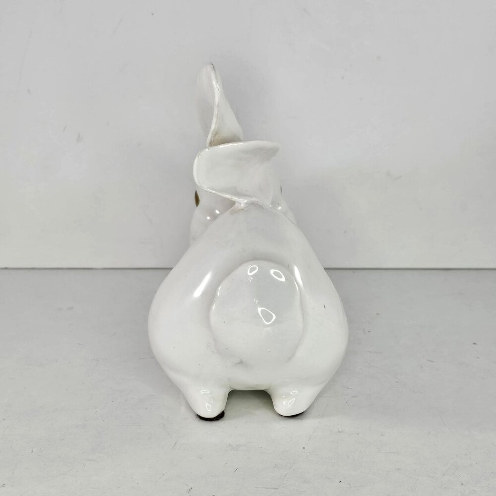 Freeman McFarlin White Rabbit Figurine Lying Down Yellow Eyes *Repaired Foot* - Picture 6 of 10